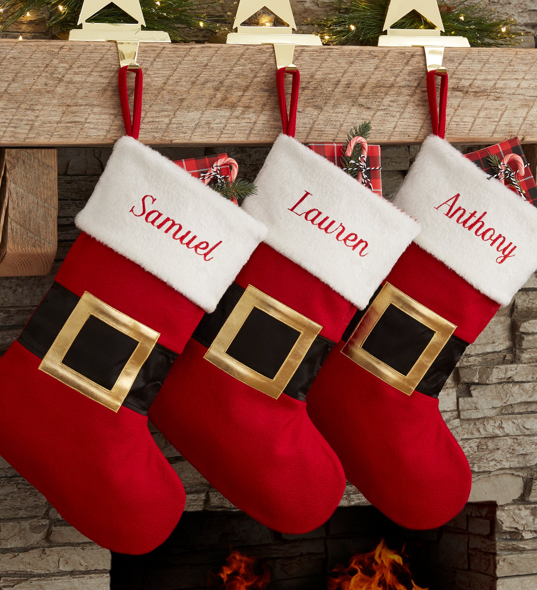 Santa Belt Personalized Christmas Stockings